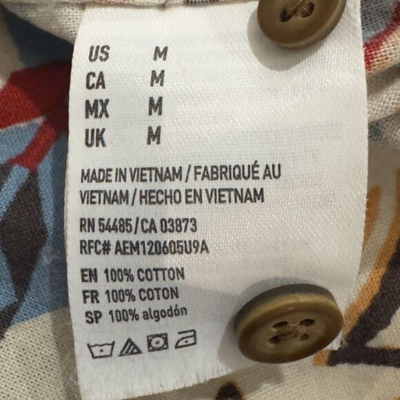 American Eagle Classic Fit Aztec Southwestern Print Half Button Up Shirt Medium - Picture 8 of 9